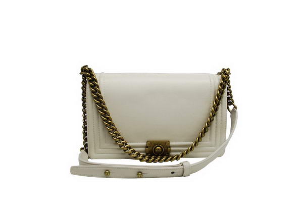 7A Fashion Chanel A30159 Offwhite Leather Le Boy Flap Shoulder Bag Online